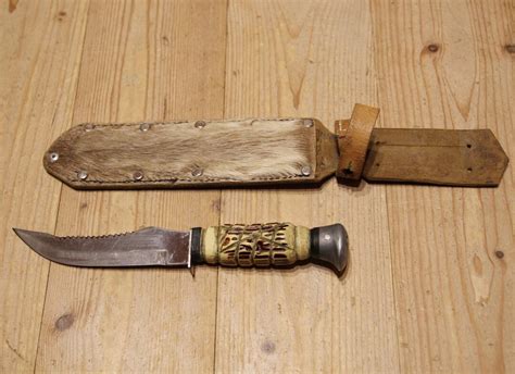 Vintage Hunting Knife Tramontina Bushcraft Knife Bone Handle Genuine