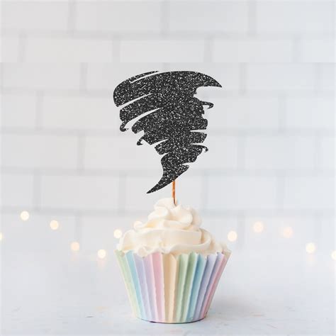 Tornado Cupcake Toppers Glitter Tornado Cupcake Toppers Etsy