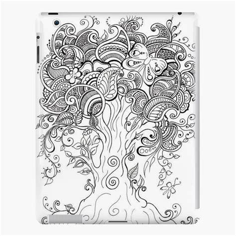 Coque Et Skin Adh Sive Ipad Coloriage Anti Stress Arbre F Erique