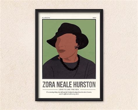 Zora Neale Hurston Poster Author Quote Wall Art Retro Literary Poster