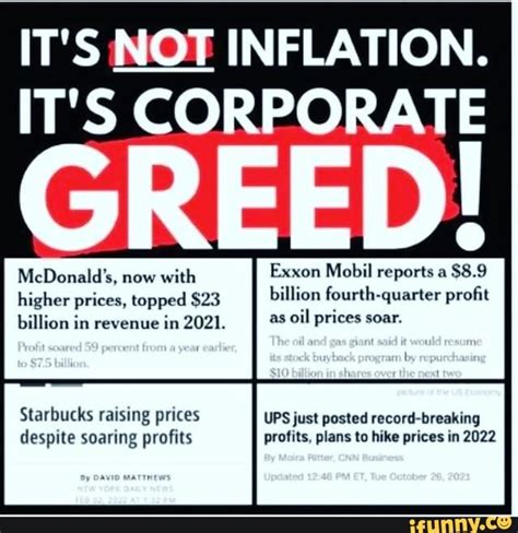 IT S NOT INFLATION IT S CORPORATE GREED McDonald S Now With Exxon