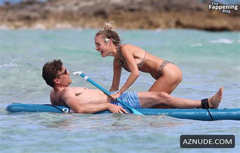 Alena Gerber Sexy Seen With Clemens Fritz Showing Off Her Sizzling Bikini Body At The Beach In