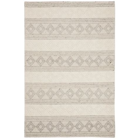 Gracie Oaks Diara Geometric Handwoven Flatweave Wool Cotton Gray Ivory