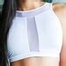 Bikini White Crop Top High Meck With Nesh Insert Etsy