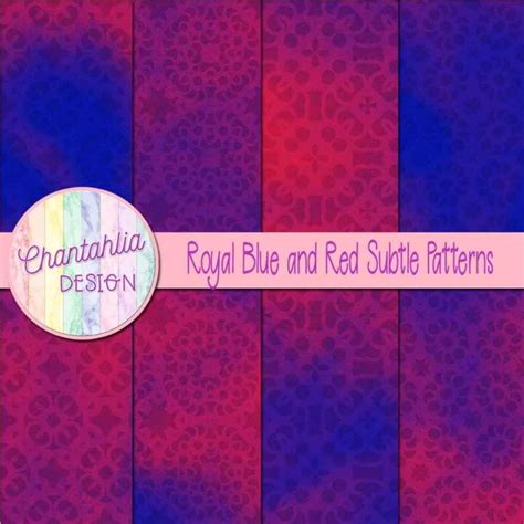 Free Royal Blue And Red Digital Papers With Subtle Patterns