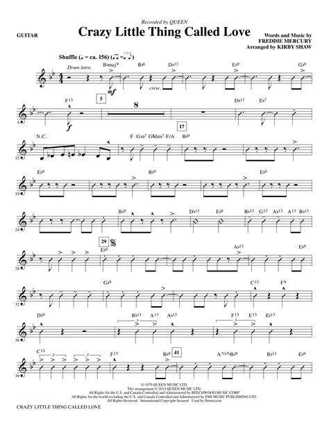 Queen Crazy Little Thing Called Love Sheet Music For