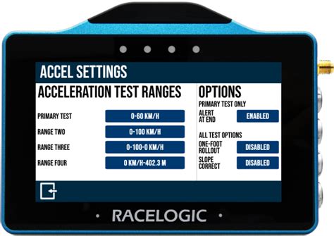 Accel Mode Vbox Touch V1 Racelogic Support Centre