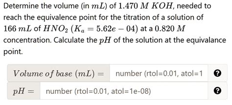 SOLVED Determine The Volume In ML Of 1 470 M KOH Needed To Reach The