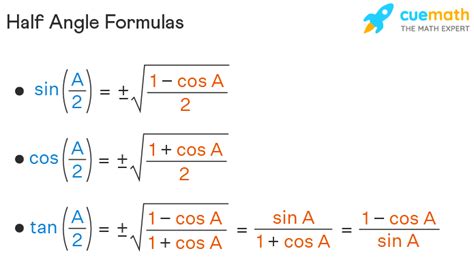 Half Angle Formulas Examples Half Angle Identities Proof