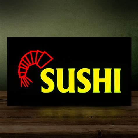 Luminoso Led Sushi Letreiro Placa Cm X Cm Neon Parcelamento Sem Juros