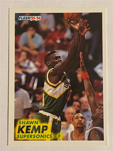 1993 94 Fleer 199 Shawn Kemp Seattle Supersonics Ebay