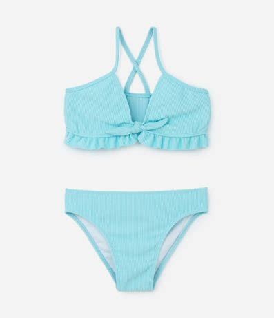 Bikini Infantil Texturizado con Volados Talle a años Renner