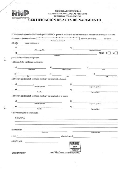 Certificación de Acta de Nacimiento mit Apostille und Auténtica
