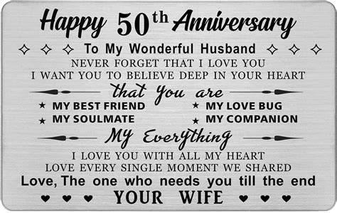 Degasken Husband 50th Anniversary Card For Men You Are My Soulmate My