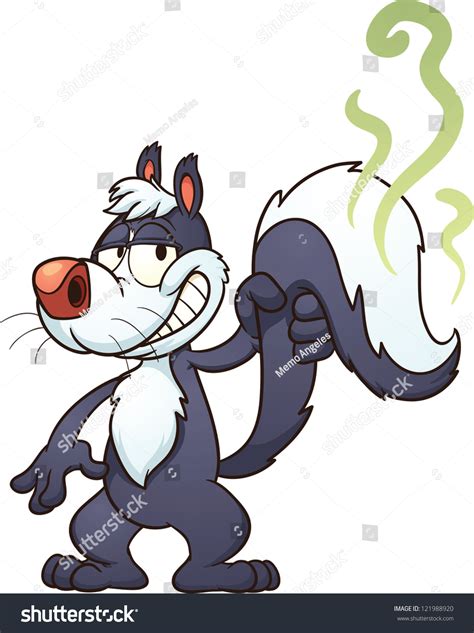 Cartoon Skunk Vector Clip Art Illustration With Simple Gradients