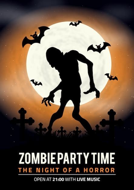 Premium Vector Halloween Zombie Party Poster