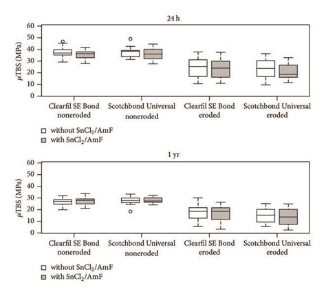 Microtensile Bond Strength μtbs Mpa Medians Lower And Upper