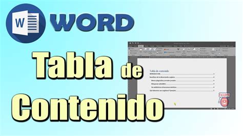 Domina Word C Mo Crear Una Tabla De Contenido Youtube