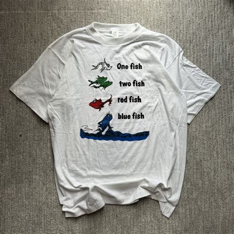 Crazy Vintage 90s Dr Sues One Fish Lorax Single Stitch Tee Love Art Usa