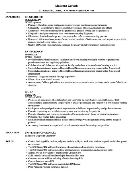 Icu Rn Resume Samples | Velvet Jobs