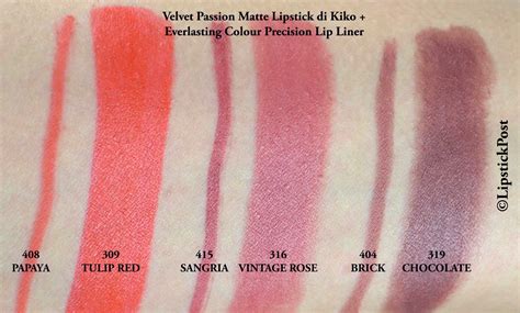 Kiko Velvet Passion Matte Lipstick Swatch Chia sẻ 113 hình đẹp nhất