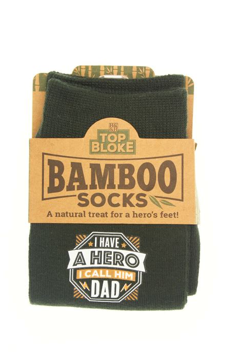 Handh Top Bloke Natural Bamboo Mens T Socks Pre Personalised Names