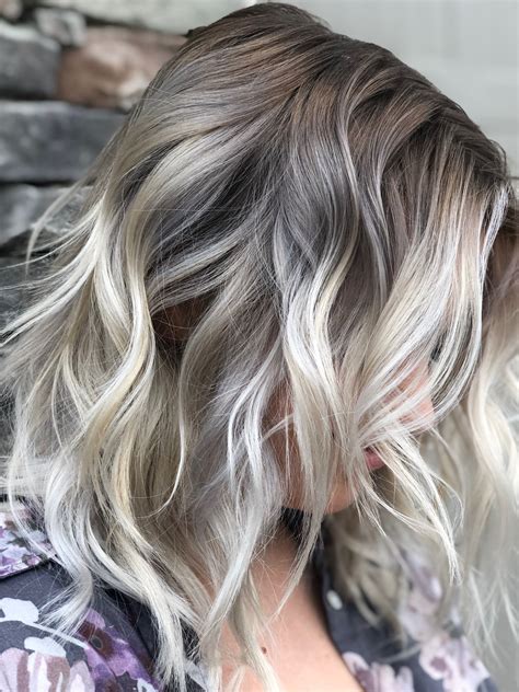 Icy Blonde Natural Balayage Ashy Cool Brown To Icy Blonde Icy