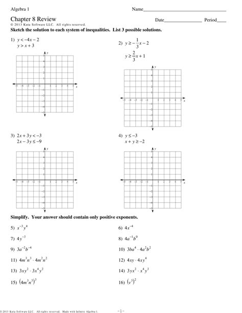 Algebra 1 Chapter 8 Review