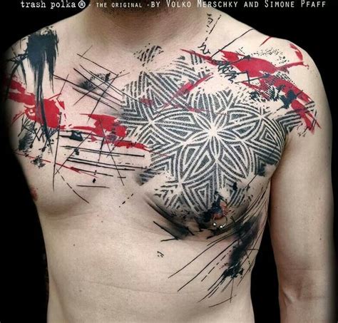 Brilliant Chest Piece Trash Polka Tattoo Designs Trash Polka