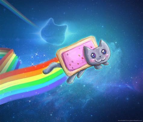 Download Look cool and cuddly with a Nyan Cat Fan Art Wallpaper ...