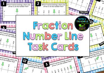 Fractions On Number Lines Task Cards By Turtle Y Treasured Resources