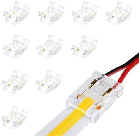 LightingWill LED Connectors 2Pin 8mm 10 PCS Strip To Strip Connector