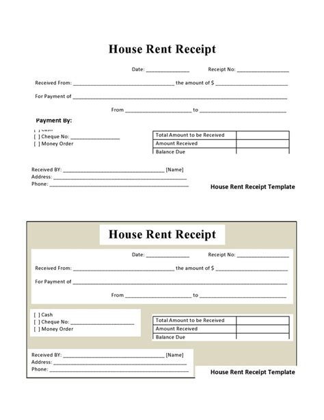 Free Printable Rent Receipt Format India Download Free Printable Rent
