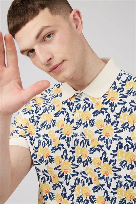 Ben Sherman Floral Print Polo Shirt