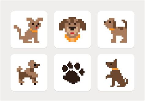 Pixel Dog Icons PSD Set - Free Photoshop Brushes at Brusheezy!