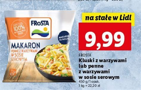 Promocja Makaron Penne Z Warzywami W Sosie Serowym Frosta W Lidl