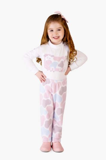 Conjunto body térmico e calça soft vaquinha color infantil Dedeka