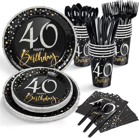 Decorlife 40th Birthday Plates And Napkins Set For 24 40