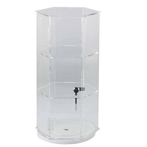 Clear Acrylic Lockable Rotating Display Case