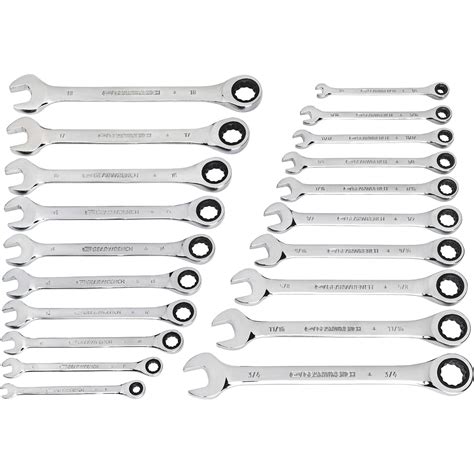 Gearwrench Ratcheting Combination Wrench Set Pc Sae And Metric