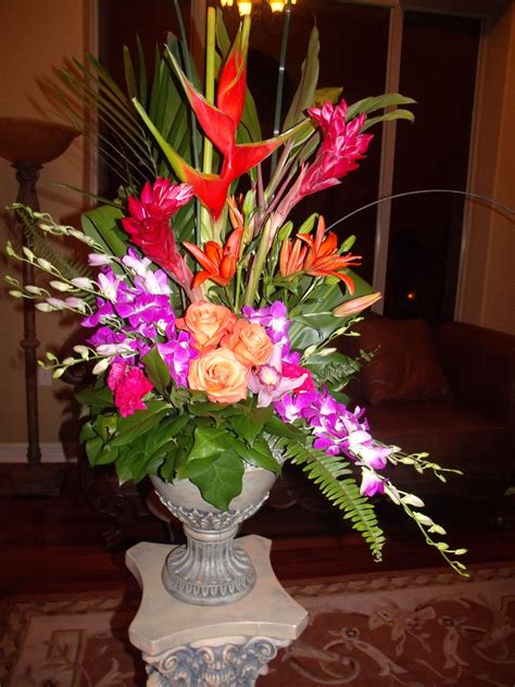 Tropical Floral Arrangement By Bella By Sara Tropical Floral