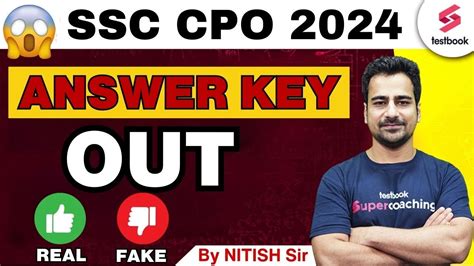 Ssc Cpo Answer Key Out Ssc Cpo Answer Key Link By Nitish