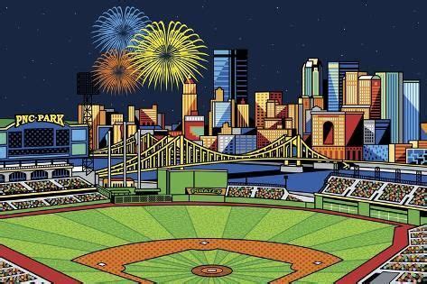 'PNC Park Fireworks Pittsburgh' Giclee Print - Ron Magnes | Art.com in 2022 | Pnc park, Fine art ...