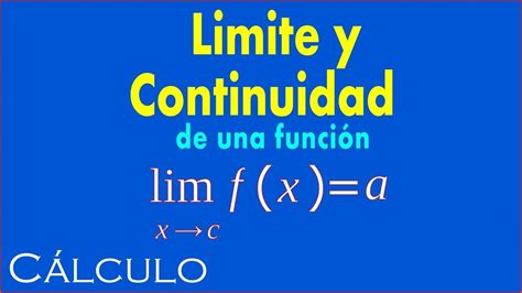 L Mite Y Continuidad De Una Funci N Youtube