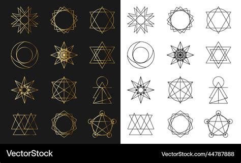 Sacred Geometry Shapes Icons Royalty Free Vector Image