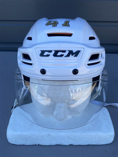 Ccm Tacks 710 Pro Stock Hockey Helmet Ccm Visor Combo Medium White 8446