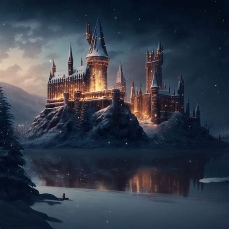 Hogwarts In The Snow At Night In Christmas Wallpaper Harry Potter