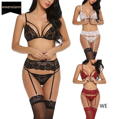 Piece Sexy Underwear Set Pajama Set Bikini Bra Thong Women S Stockings And Garters