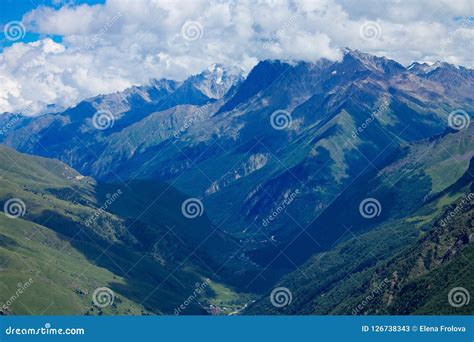 Glacier among the Mountains of the North Caucasus. Stock Image - Image ...