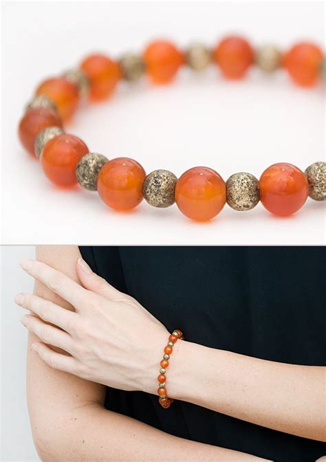 Carnelian Bracelet Talisman Of Luck Orange Feminine Bracelet With